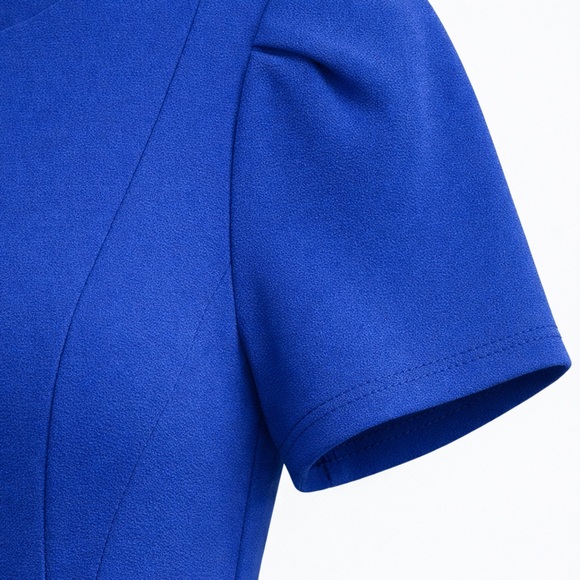 Calvin Klein Blue Work Dress Size 10 Career Office Knee Length Short Sleeve - Picture 3 of 8